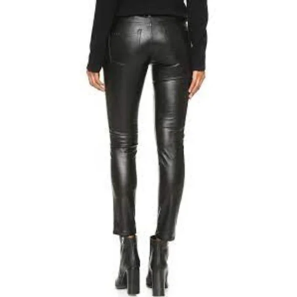 💥HOT ITEM💥Black Lace Up Skinny Leather Pants - Picture 3 of 15